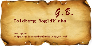 Goldberg Boglárka névjegykártya